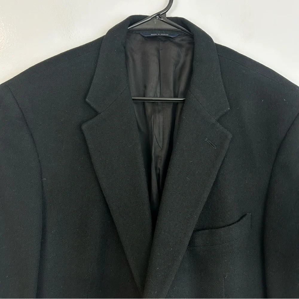 Brooks Brothers 100% Camel Hair Black Jacket Blazer Size 43L / 43 Long